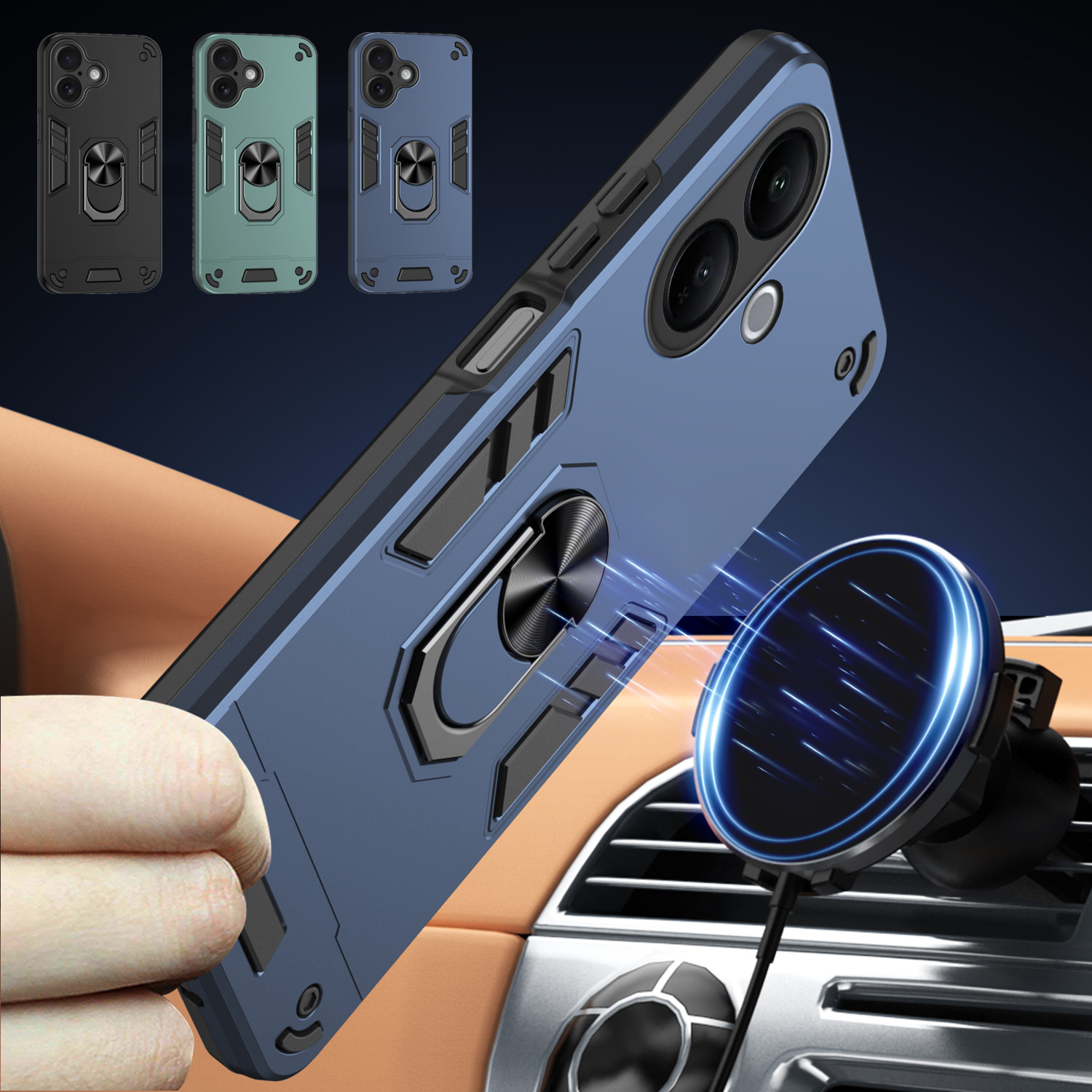 Ring Stand Case - Casing Kelas Militer untuk Vivo V60