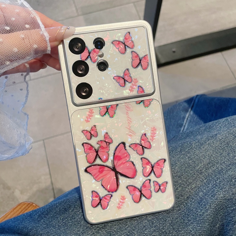 Luxury Plating Case - Casing Pola Cangkang Kupu-kupu Aurora Mewah