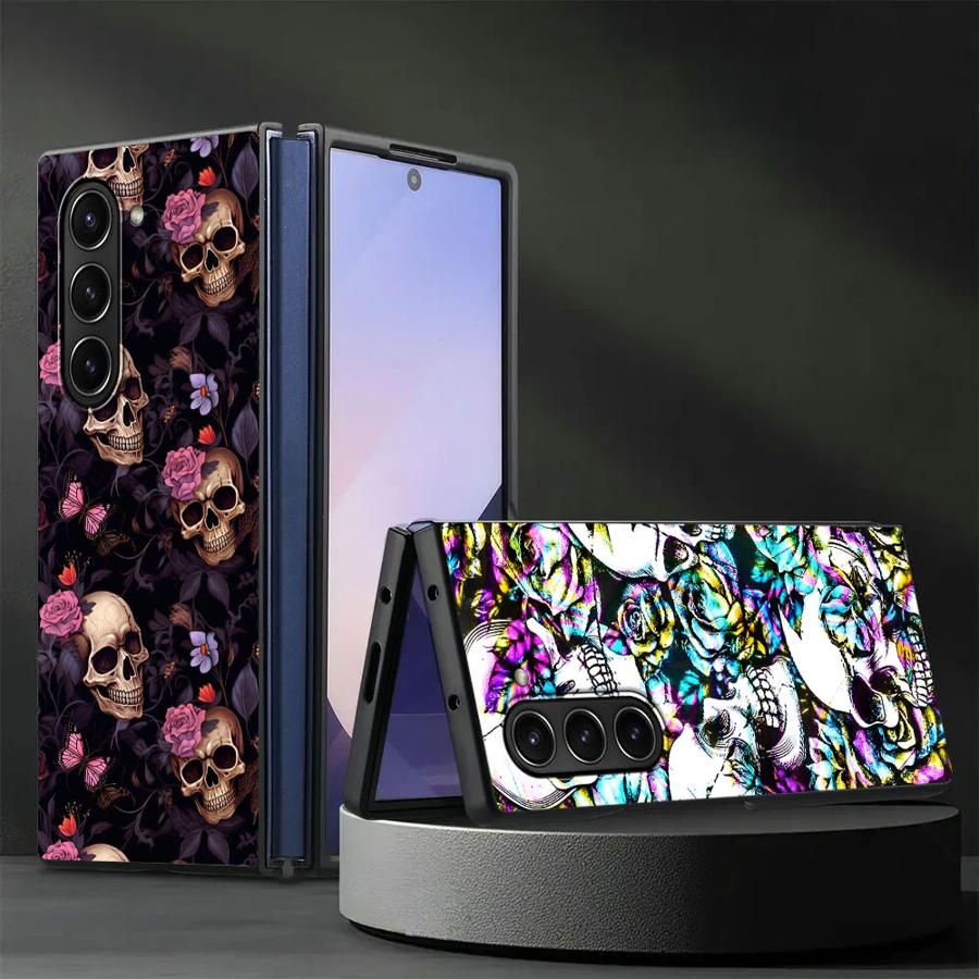 Phone Cases Z Fold 4 - Casing Seni Tengkorak untuk Samsung Galaxy