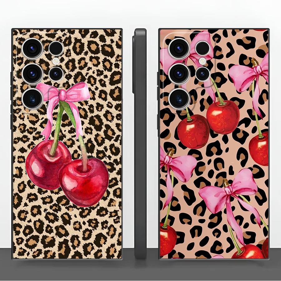 Phone Cases Cherry - Casing Ponsel Leopard Cherry Funda untuk