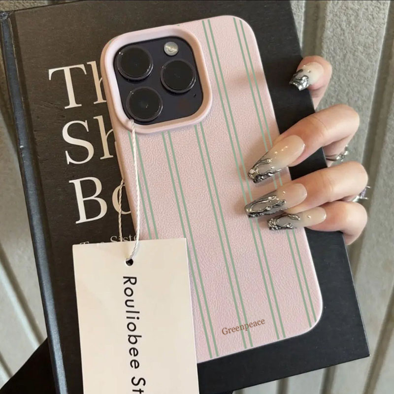 Phone Cases Green - Casing Ponsel Pola Lichee Garis Hijau