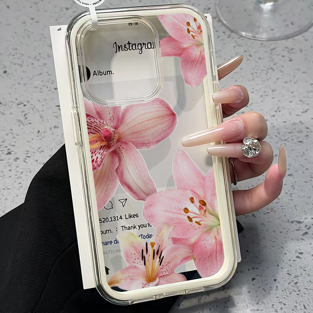 Phone Cases Xr Iphone - Casing Ponsel Transparan Motif Bunga Lily