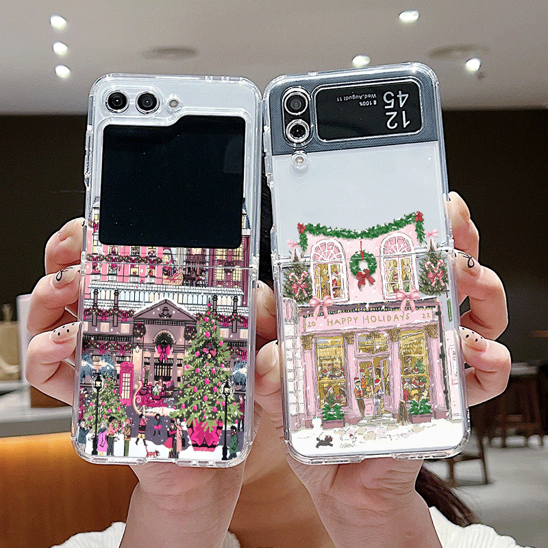 Phone Cases Z Fold 4 - Casing Ponsel Transparan dengan Pemandangan Salju
