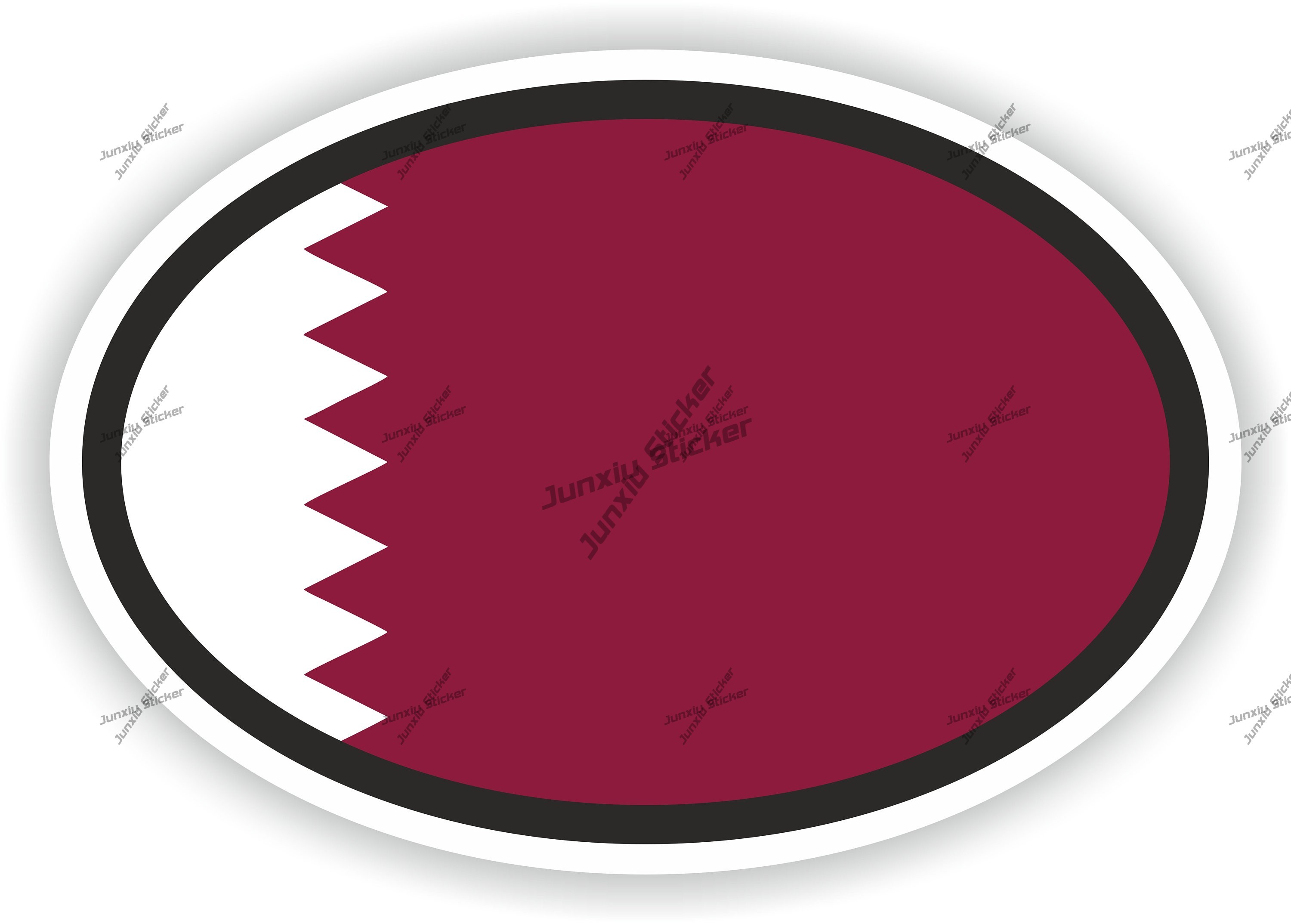 Phone Cases Qatar - Stiker Oval Bendera Qatar Stiker Kreatif