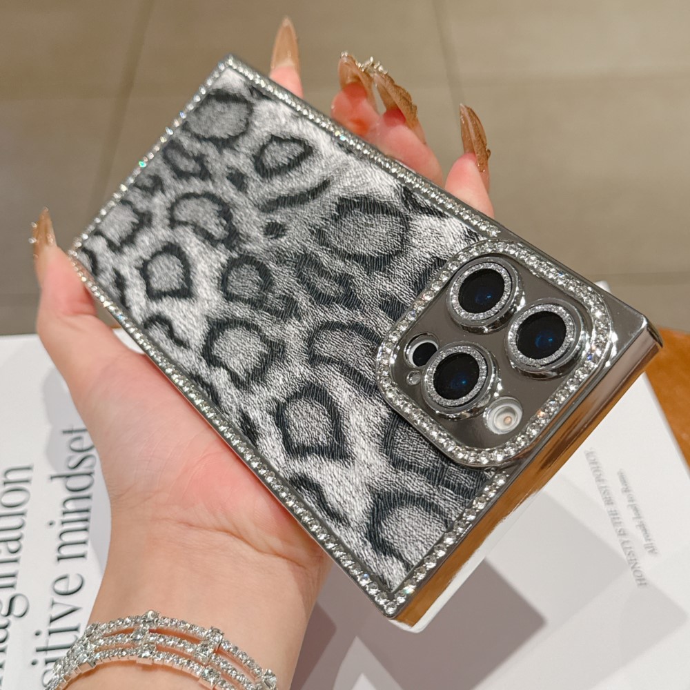 Luxury Plating Case - Casing Ponsel Pola Cetak Macan Tutul