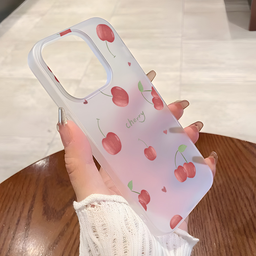 Phone Cases Cherry - Casing Ponsel Cherry Frosted Untuk iPhone