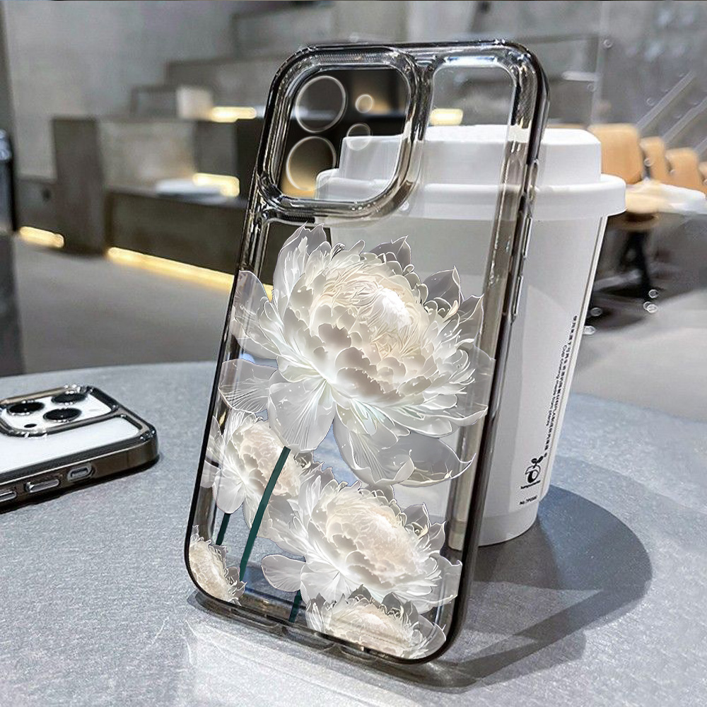 Phone Cases Dior - Casing Ponsel Transparan Motif Bunga Lotus