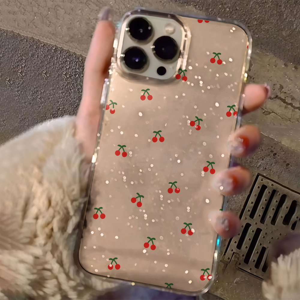 Casing Ponsel Glitter Transpar - Phone Cases Cherry ulasan dan harga