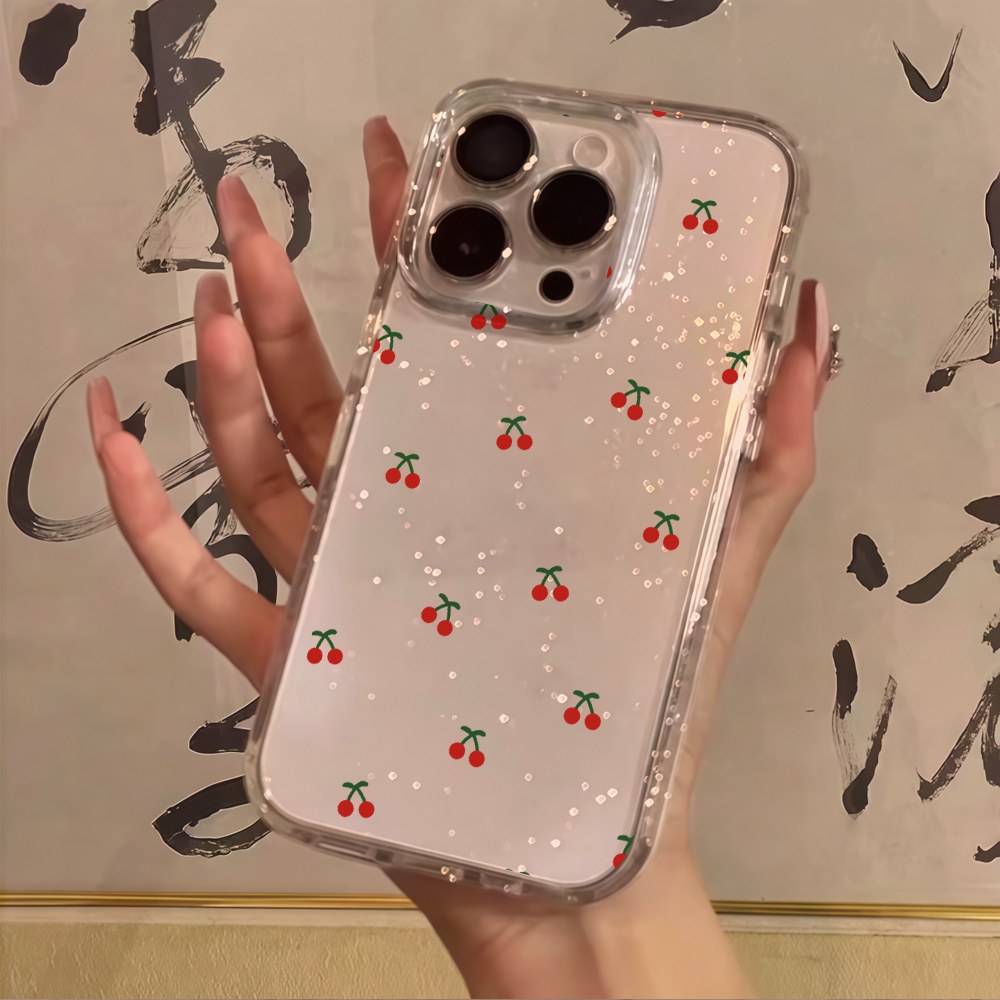 Casing Ponsel Glitter Transpar - Phone Cases Cherry ulasan dan harga