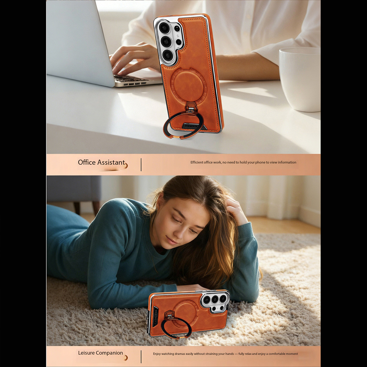 Casing Ponsel Kulit PU untuk S - Ring Stand Case ulasan dan harga